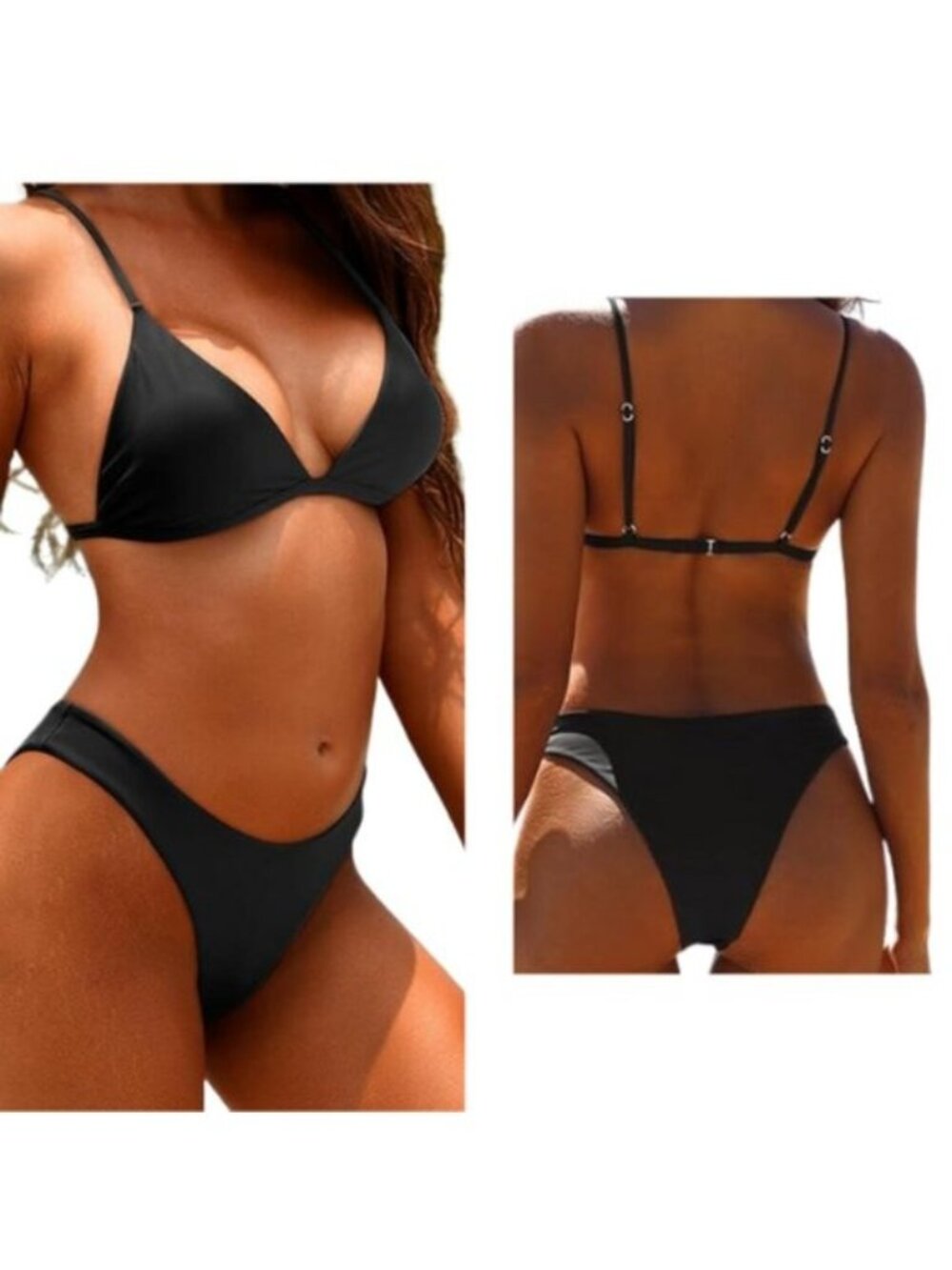 Aqua Eve Women’s Two-Piece Black Bikini Set – Size Small (NWT)